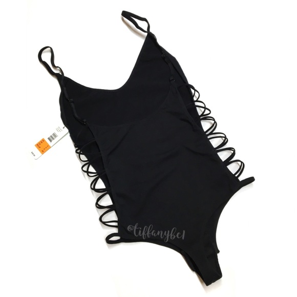 Sam Edelman Jet Black Strappy Side Thong Bodysuit - Picture 13 of 16